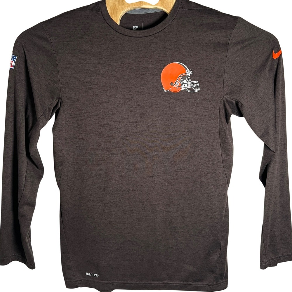 Cleveland Browns Nike Shirt Mens Small Brown Long Sleeve NFL Onfield Dri-FIT - Picture 2 of 7